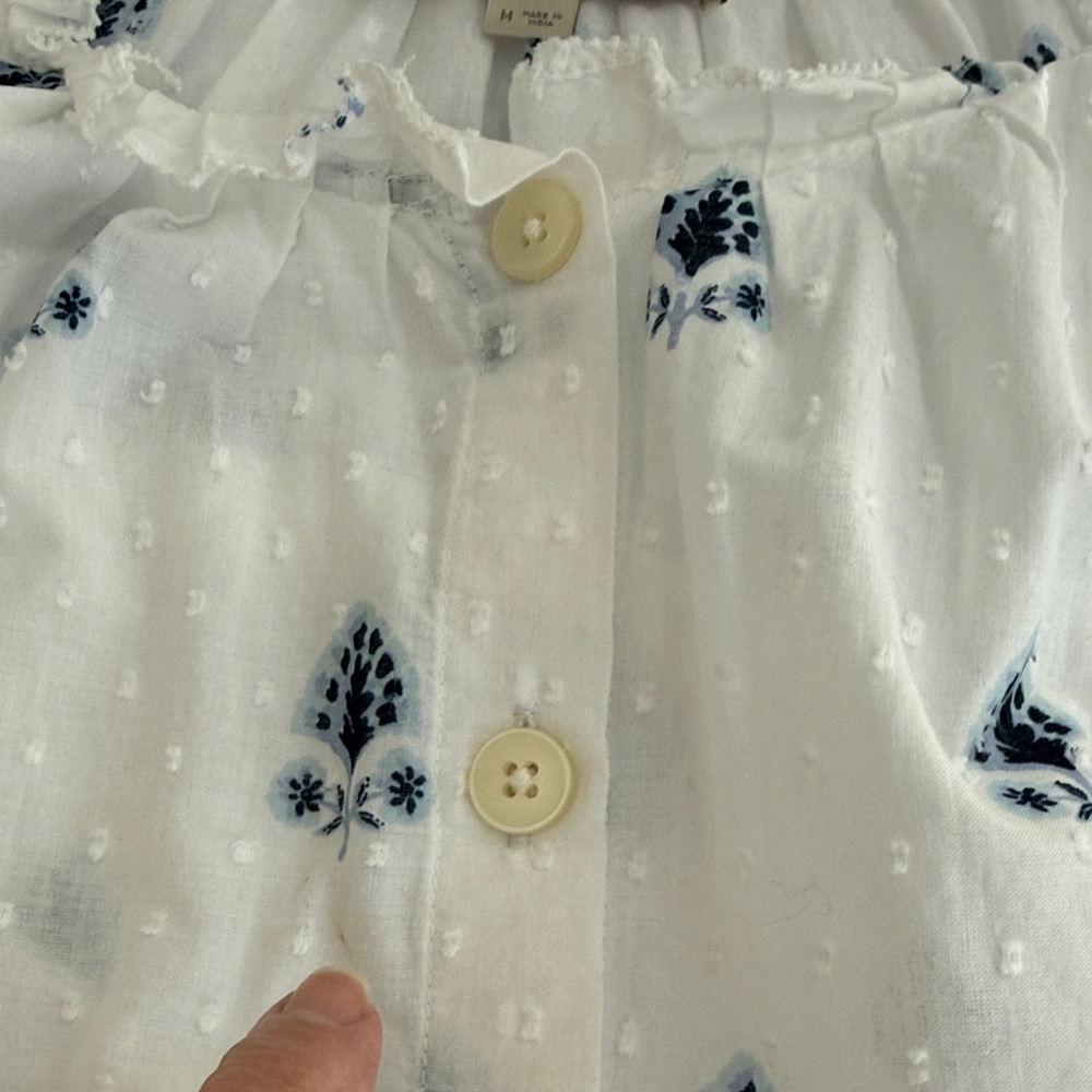 LOFT Border Floral Clip Pleated Blouse - Picture 8 of 11